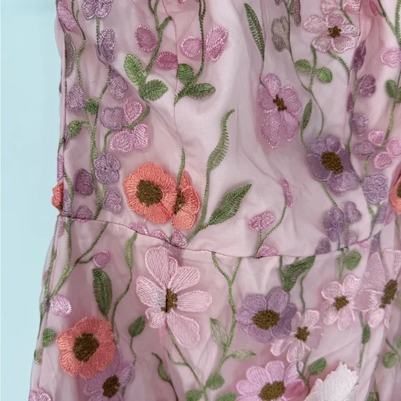 Lulu's Pink Floral Midi Dress - Picture 4 of 6